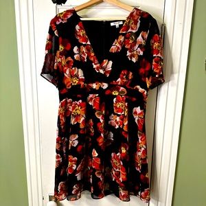 Madewell floral fit and flare dress